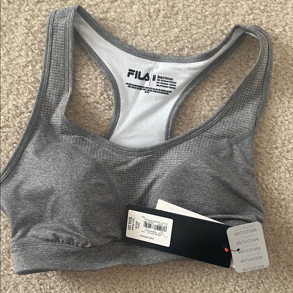 FILA Women's Heather Gray Sports Bra